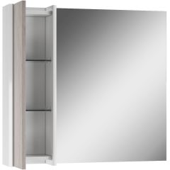 Шкаф-зеркало Uno 80 Дуб серый левый/правый Домино (DU1504HZ) в Режи - rezh.mebel24.online | фото 4