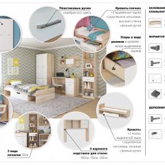 Система Стелс Стол письменный 110 1д1ящ Дуб сонома/Белый в Режи - rezh.mebel24.online | фото 3