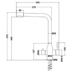Смеситель д/кухни MELANA-F610304 Stello нерж.сталь, с переключателем на фильтр, однорычажный, сатин в Режи - rezh.mebel24.online | фото 4