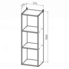 Стеллаж 3 секции (белый) в Режи - rezh.mebel24.online | фото 2