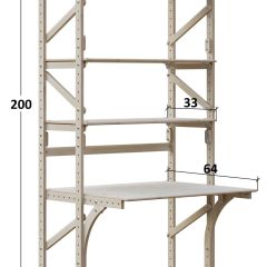 Стеллаж+стол Конструктор Арт.СRСт1-1 в Режи - rezh.mebel24.online | фото 2