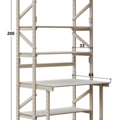 Стеллаж+стол со стойкой Конструктор Арт.СRСт2-1 в Режи - rezh.mebel24.online | фото 2