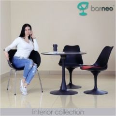 Стол Barneo T-3 Tulip style (RAL9017 черный, D90) в Режи - rezh.mebel24.online | фото 2