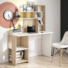 Стол компьютерный Олимп (дуб сонома/белый) в Режи - rezh.mebel24.online | фото