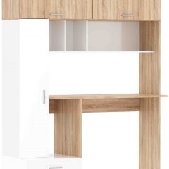 Стол компьютерный ПКС-1 (дуб сонома/белый глянец) в Режи - rezh.mebel24.online | фото