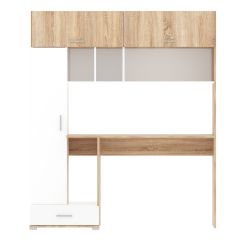 Стол компьютерный ПКС-1 (дуб сонома/белый глянец) в Режи - rezh.mebel24.online | фото 4