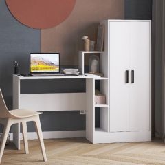 Стол компьютерный СКМ-1 ЛДСП Белый в Режи - rezh.mebel24.online | фото