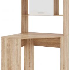 Стол компьютерный угловой ПКС-8 Дуб сонома/Белый глянец в Режи - rezh.mebel24.online | фото 2