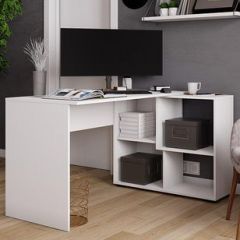 Стол компьютерный угловой СКМУ-4 Белый в Режи - rezh.mebel24.online | фото