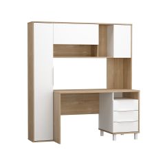 Стол рабочий 12.95 N Комфорт (Дуб сонома, Белый PE шагрень) в Режи - rezh.mebel24.online | фото 2