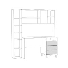 Стол рабочий 12.95 N Комфорт (Дуб сонома, Белый PE шагрень) в Режи - rezh.mebel24.online | фото 3