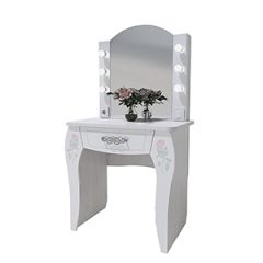 Стол туалетный Розалия №12 + ПОДСВЕТКА (лиственница белая, омела) в Режи - rezh.mebel24.online | фото