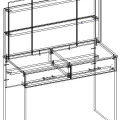 СОФИЯ Стол косметический (венге/дуб белфорд) в Режи - rezh.mebel24.online | фото 3