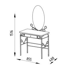 Столик дамский с ящиком ЛДСП венге/черный в Режи - rezh.mebel24.online | фото 2