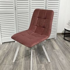 Стул CHILLI-Q SQUARE розовый #15, велюр / белый каркас, 4 шт./1 к, М-City в Режи - rezh.mebel24.online | фото 4