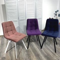 Стул CHILLI-Q SQUARE розовый #15, велюр / белый каркас, 4 шт./1 к, М-City в Режи - rezh.mebel24.online | фото 5
