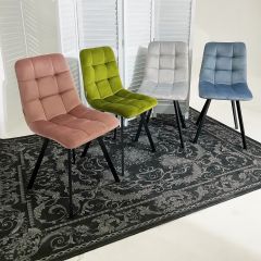 Стул CHILLI SQUARE BLUVEL-03 светло-серый, велюр / черный каркас М-City в Режи - rezh.mebel24.online | фото 5