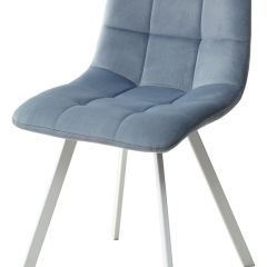 Стул CHILLI SQUARE G108-56 пудровый синий, велюр/ белый каркас М-City в Режи - rezh.mebel24.online | фото