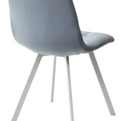 Стул CHILLI SQUARE G108-56 пудровый синий, велюр/ белый каркас М-City в Режи - rezh.mebel24.online | фото 4
