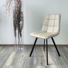 Стул CHILLI SQUARE HK017-02 серо-бежевый, PU/ черный каркас М-City в Режи - rezh.mebel24.online | фото 2