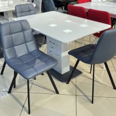 Стул CHILLI SQUARE HK017-09 серо-черничный, PU/ черный каркас М-City в Режи - rezh.mebel24.online | фото 6