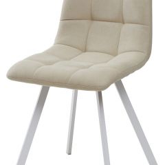 Стул CHILLI SQUARE UF860-01B бежевый, ткань/ белый каркас М-City в Режи - rezh.mebel24.online | фото