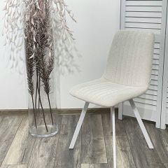 Стул ELVIS WZ2042-18 белая галька фактурный велюр / белый каркас М-City в Режи - rezh.mebel24.online | фото