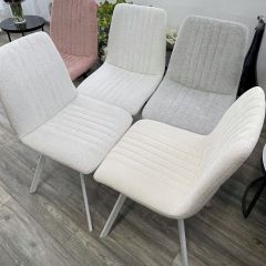 Стул ELVIS WZ2042-18 белая галька фактурный велюр / белый каркас М-City в Режи - rezh.mebel24.online | фото 6