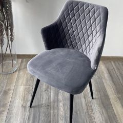 Стул HERMAN 360 град. СЕРЫЙ #27, велюр / черный каркас М-City в Режи - rezh.mebel24.online | фото