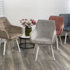 Стул MAVERICK 360 град. поворот. BLUVEL-40 BEIGE/ белый каркас, М-City в Режи - rezh.mebel24.online | фото 3