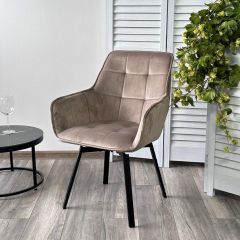 Стул MAVERICK 360 град. поворот. BLUVEL-40 BEIGE/ черный каркас, М-City в Режи - rezh.mebel24.online | фото 5