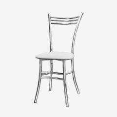 Стул "Увертюра", кож.зам - Далас вайт/ножки хром (4шт) в Режи - rezh.mebel24.online | фото
