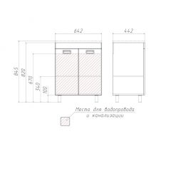 Тумба под умывальник Elen 65 Cube без ящика Домино (DC5002T) в Режи - rezh.mebel24.online | фото 3