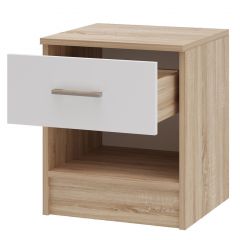 БЕАТРИС Тумба прикроватная (Дуб Сонома/Белый глянец) в Режи - rezh.mebel24.online | фото 2