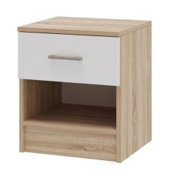 БЕАТРИС Тумба прикроватная (Дуб Сонома/Белый глянец) в Режи - rezh.mebel24.online | фото