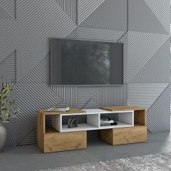 Тумба раздвижная (ЛДСП дуб крафт золотой/белый) в Режи - rezh.mebel24.online | фото 3