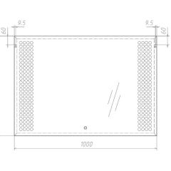 Зеркало Cosmo 100 alum с подсветкой Sansa (SC1004Z) в Режи - rezh.mebel24.online | фото 7