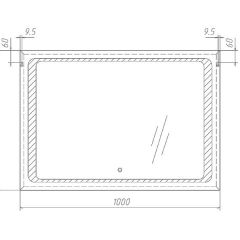 Зеркало Galaxy 100 black с подсветкой Sansa (SG1057Z) в Режи - rezh.mebel24.online | фото 6
