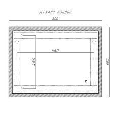 Зеркало Лондон 800х600 с подсветкой Домино (GL7019Z) в Режи - rezh.mebel24.online | фото 8