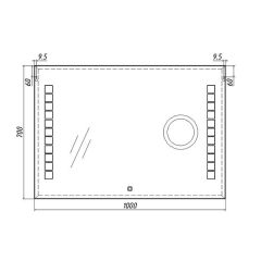 Зеркало Quadro 100 alum (линза) с подсветкой Sansa (SQL1030Z) в Режи - rezh.mebel24.online | фото 8