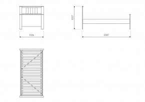 2.08.04.050.14 САГА кровать одинарная 90х200 белая/ясень в Режи - rezh.mebel24.online | фото 3