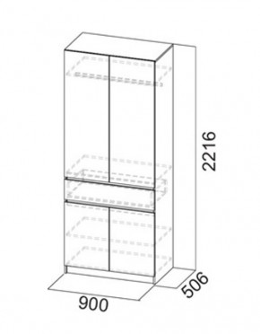 АВИНЬОН Прихожая Шкаф 2-х створчатый с ящиком в Режи - rezh.mebel24.online | фото 3
