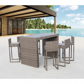 Барный комплект плетеной мебели T390GD/Y390G-W78_6Pcs Grey в Режи - rezh.mebel24.online | фото 1