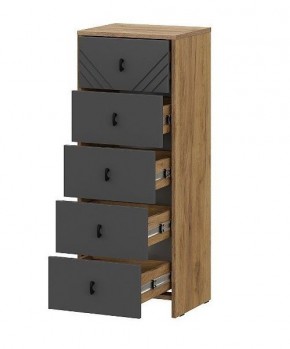 БАЙКАЛ Комод (5 ящиков) Графит/Дуб золотой в Режи - rezh.mebel24.online | фото 2