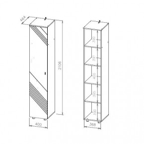БАЙКАЛ Пенал (Графит/Дуб золотой) в Режи - rezh.mebel24.online | фото 3