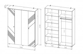 БАЙКАЛ Шкаф четырехстворчатый (Графит/Дуб золотой) в Режи - rezh.mebel24.online | фото 3