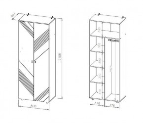 БАЙКАЛ Шкаф двухстворчатый (комбинированный) Графит/Дуб золотой в Режи - rezh.mebel24.online | фото 3