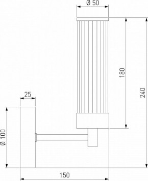 Бра Eurosvet Oriens 60166/1 латунь в Режи - rezh.mebel24.online | фото 2