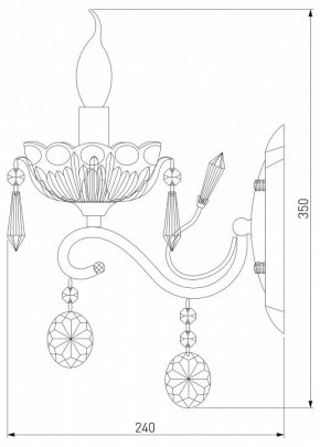 Бра Eurosvet Теодора 10037/1 золото/тонированные хрусталь Strotskis в Режи - rezh.mebel24.online | фото