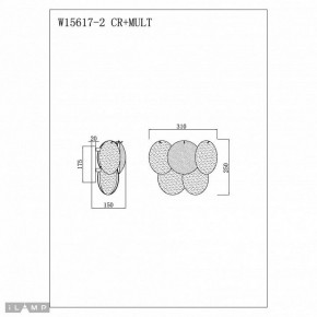 Бра iLamp Rivoli W15617-2 CR+MULT в Режи - rezh.mebel24.online | фото 2